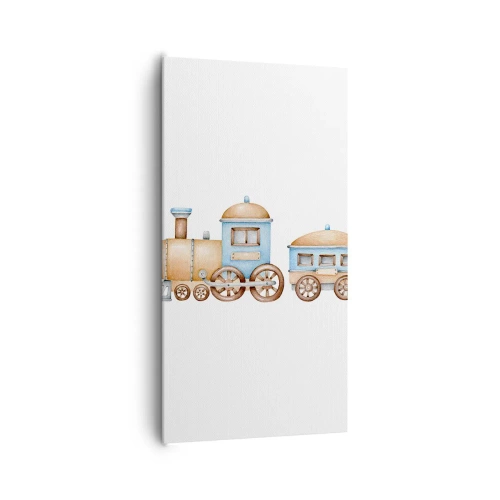 Canvastavla - Bild på duk - Stående vid stationen... - 65x120 cm