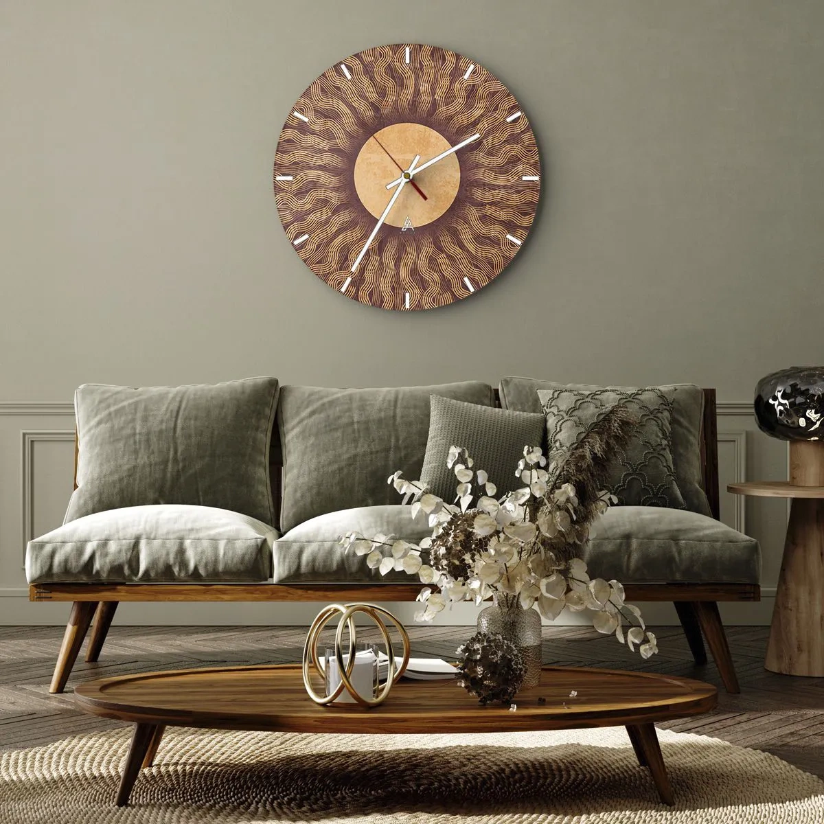 Väggklocka - Klocka på glas - Solikon - 30x30 cm