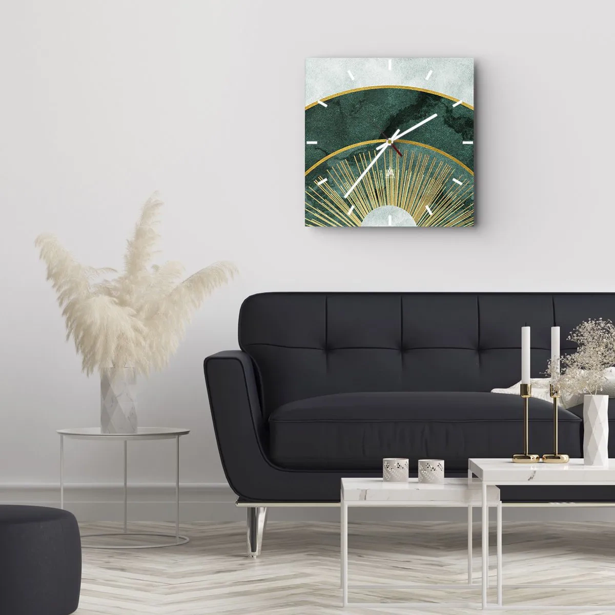 Väggklocka - Klocka på glas - Ett annorlunda solsystem - 40x40 cm