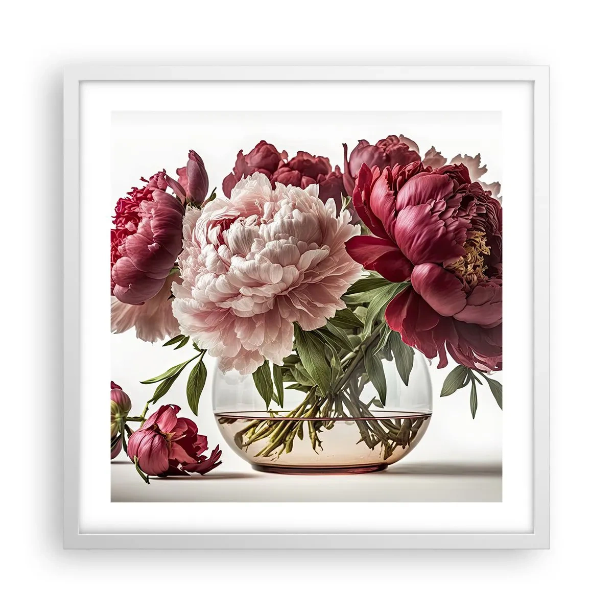 Affisch i vit ram - I full blom av skönhet - 50x50 cm