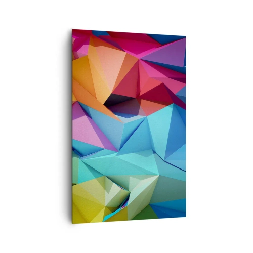 Canvastavla - Bild på duk - Regnbågsorigami - 80x120 cm