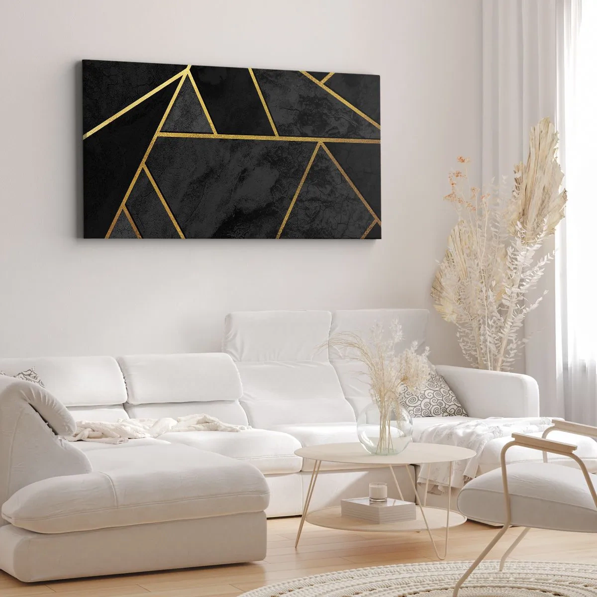 Canvastavla - Bild på duk - Mörker och sken - 140x50 cm