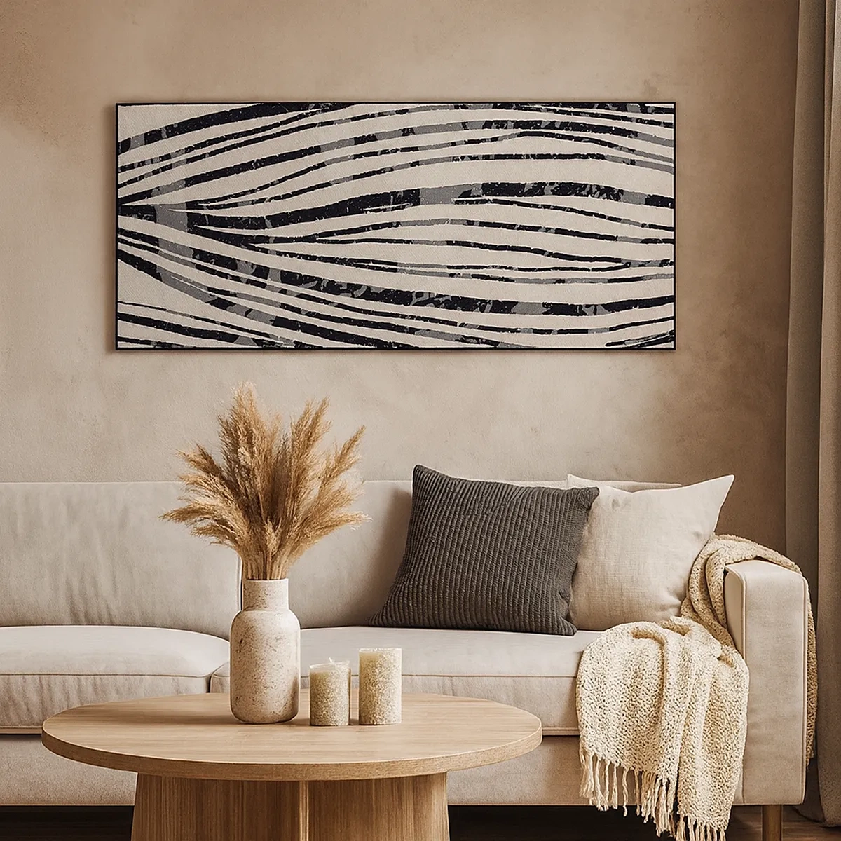 Canvastavla - Bild på duk - Stänk av linjer - 30x30 cm