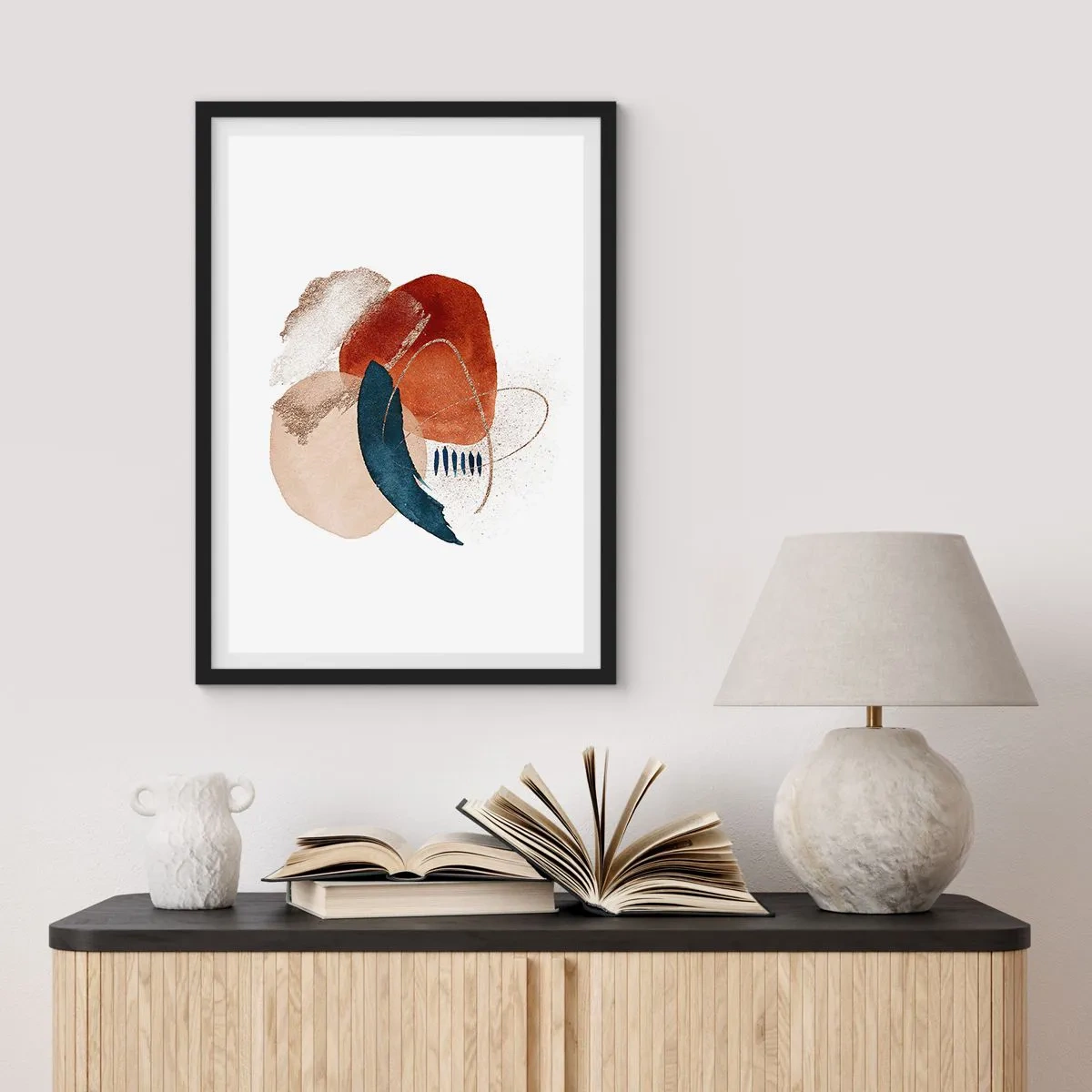 Affisch i svart ram - Oval komposition - 40x50 cm