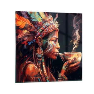 Glastavla - Bild på glas - En magisk ritual - 70x70 cm