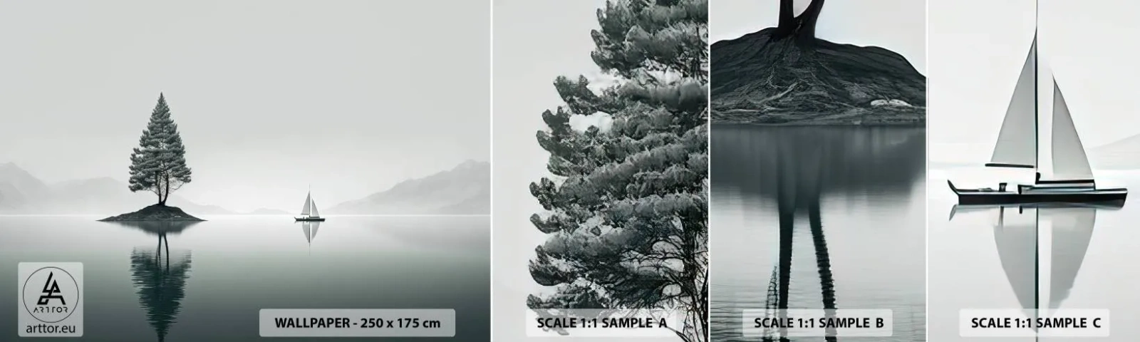 Fototapet Prov Standard Eco - En dröm - Lugn, Segelbåt, Sjö - 100x30 cm