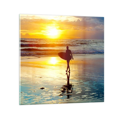 Glastavla - Bild på glas - Kämpes återkomst - 60x60 cm