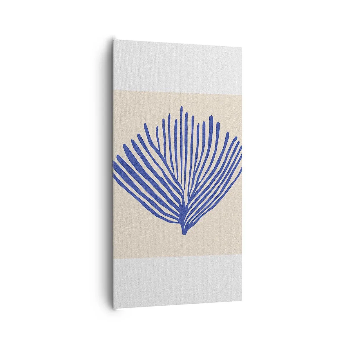 Canvastavla - Bild på duk - Blå solfjäder - 65x120 cm