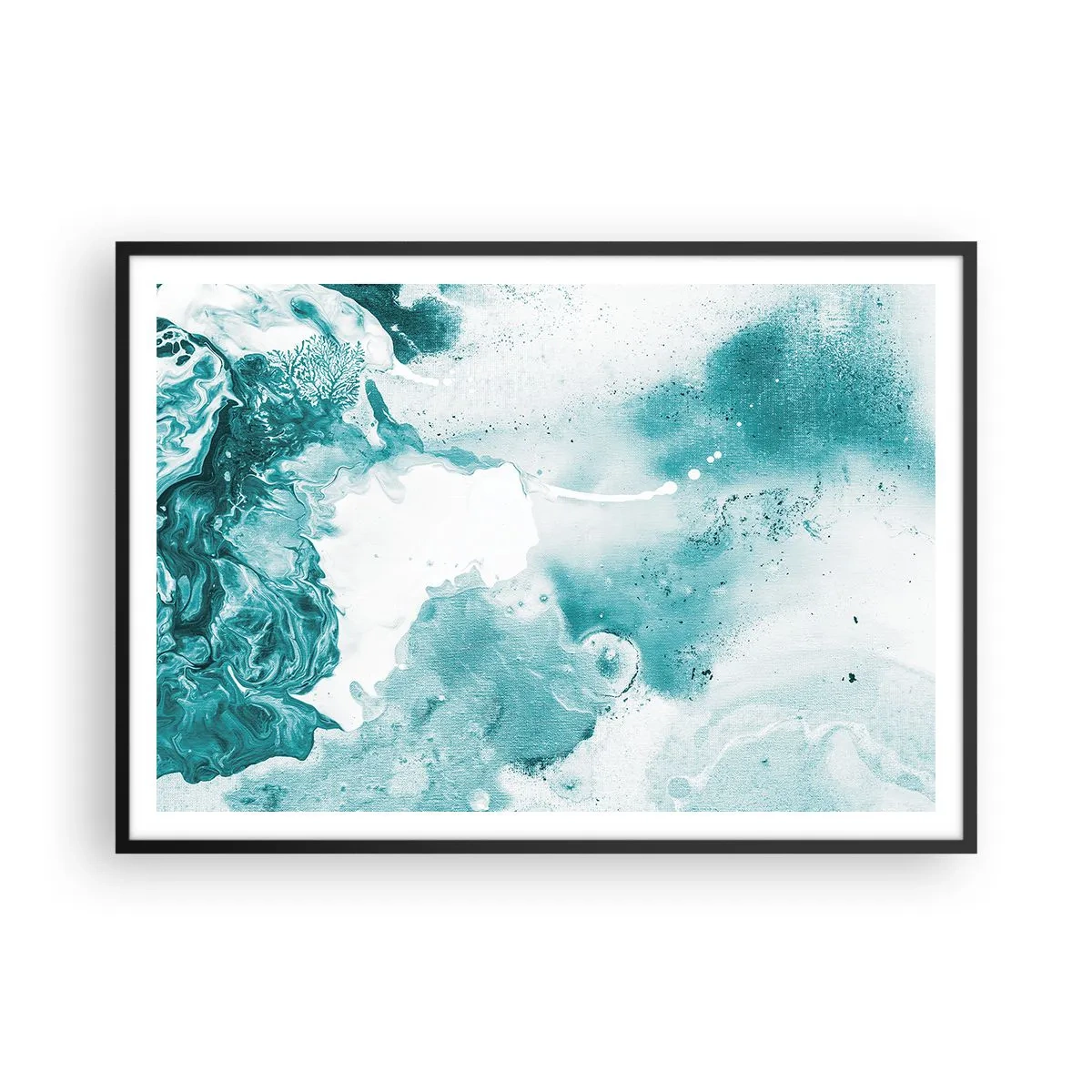 Affisch i svart ram - Blåa laguner - 100x70 cm