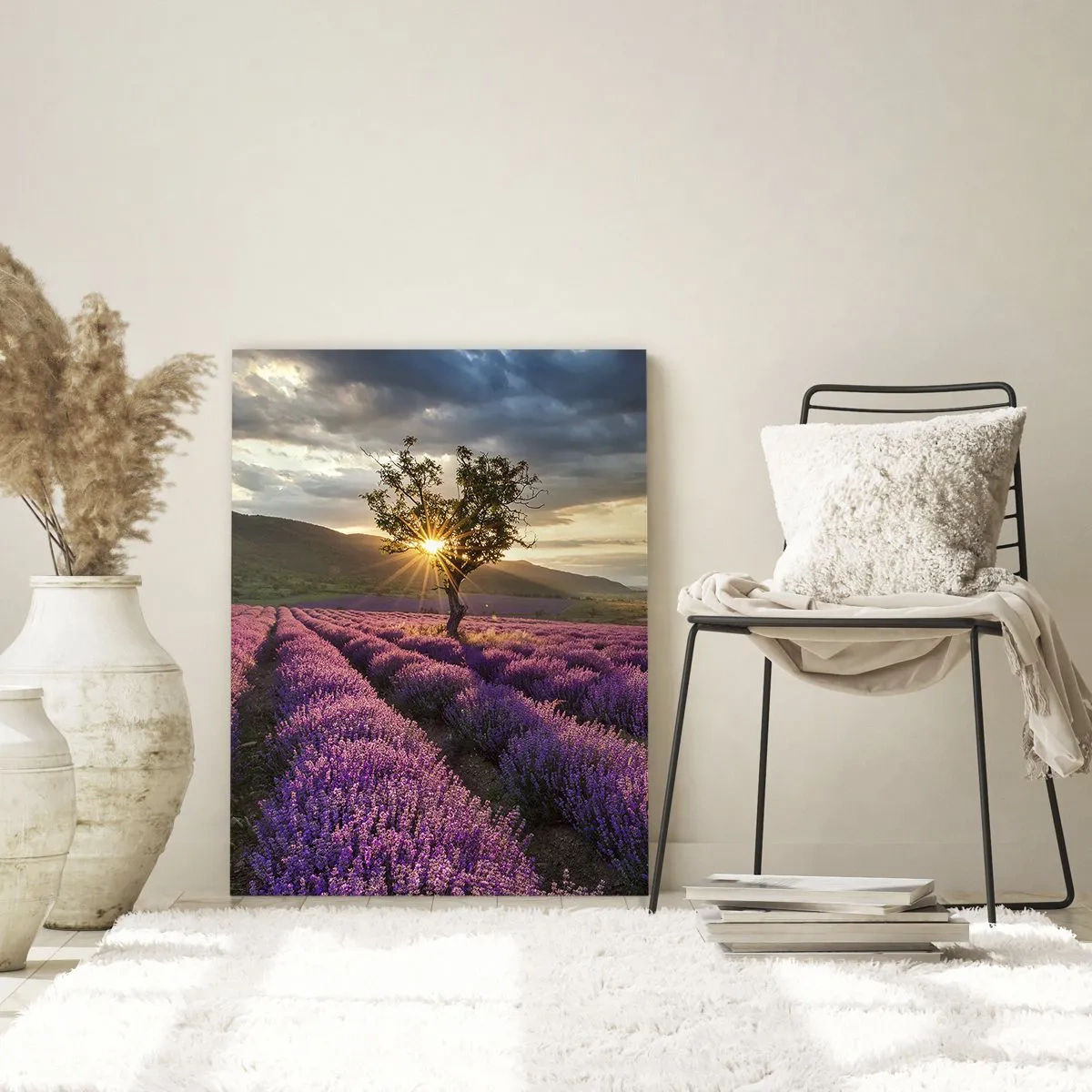 Glastavla - Bild på glas - Arom i lila färg - 70x100 cm