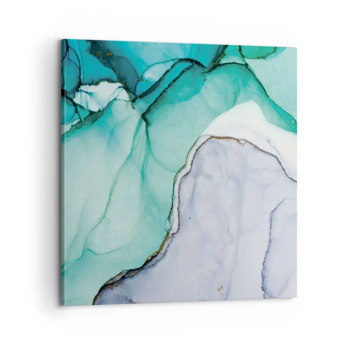 Canvastavla - Bild på duk - En studie i turkos - 60x60 cm