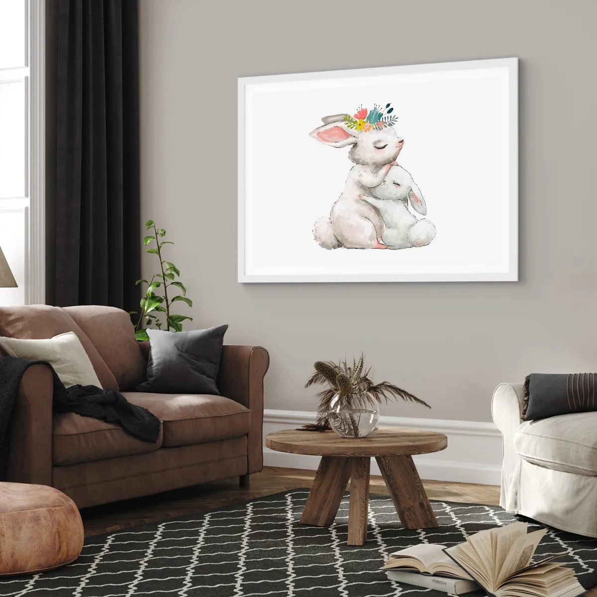 Affisch i vit ram - Alltid bäst hos mamma - 70x50 cm