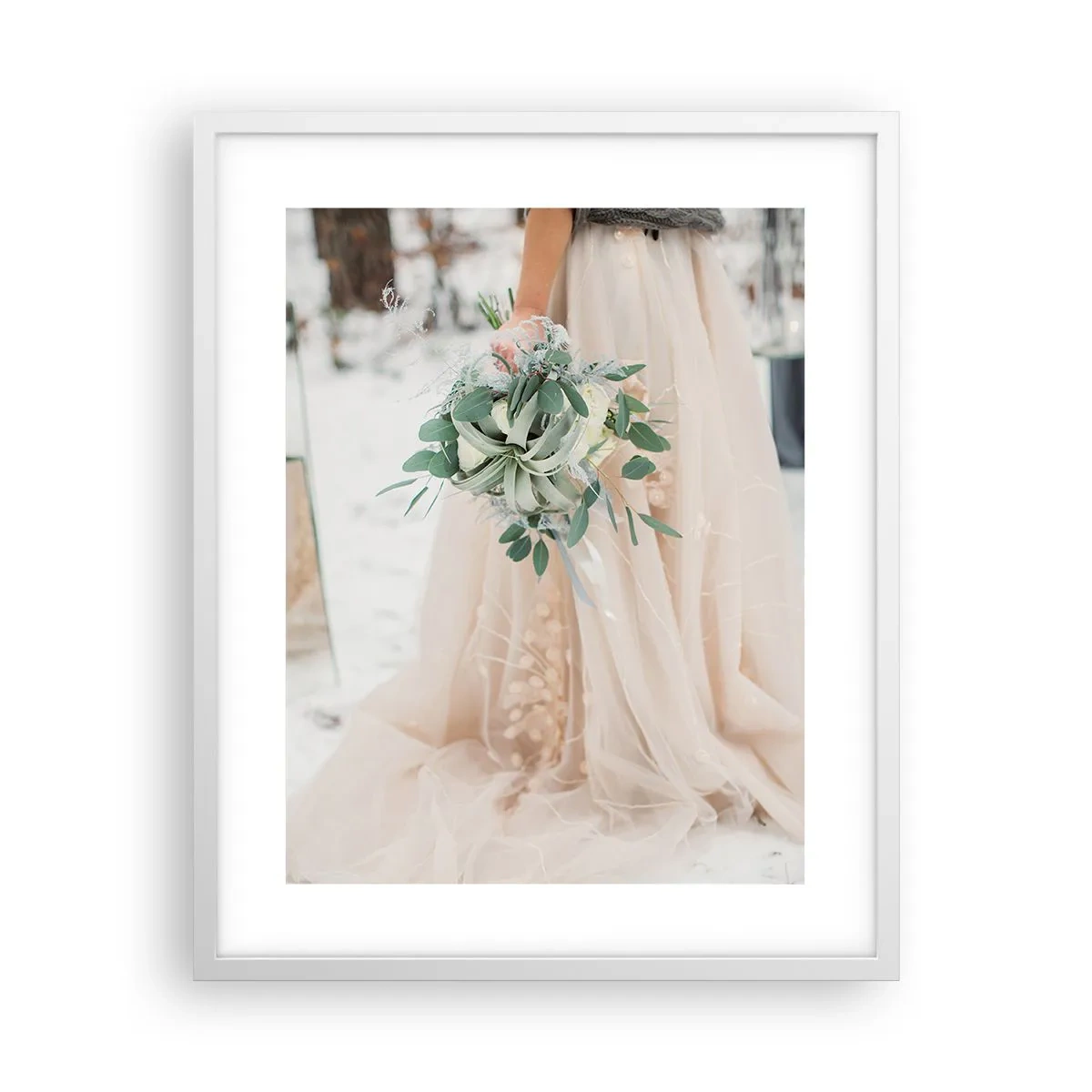 Affisch i vit ram - Och så levde de lyckliga i alla sina dagar - 40x50 cm