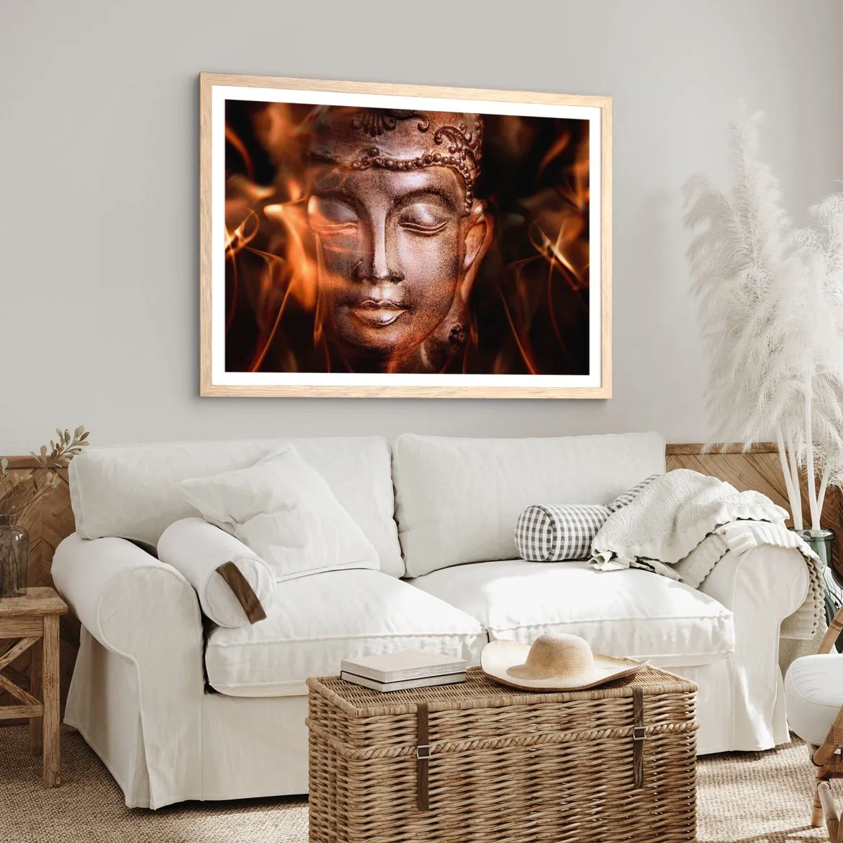 Affisch i ram av ljusek - Det finns bara här och nu - 91x61 cm