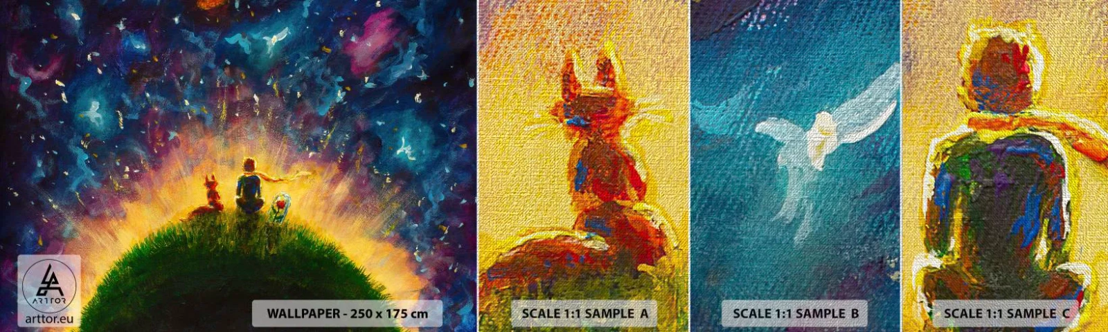 Provbit av fototapet Premium Canvas - Kärlek och vänskap - hela världen - För barn, Vänskap, Abstraktion - 100x30 cm