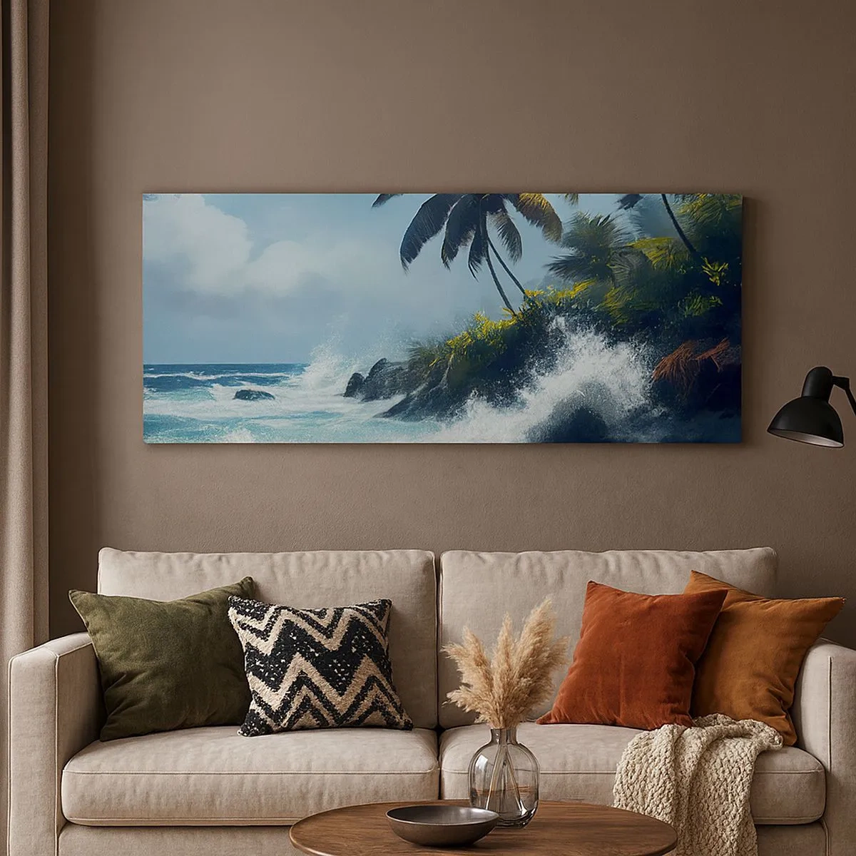 Canvastavla - Bild på duk - På en tropisk strand - 100x40 cm