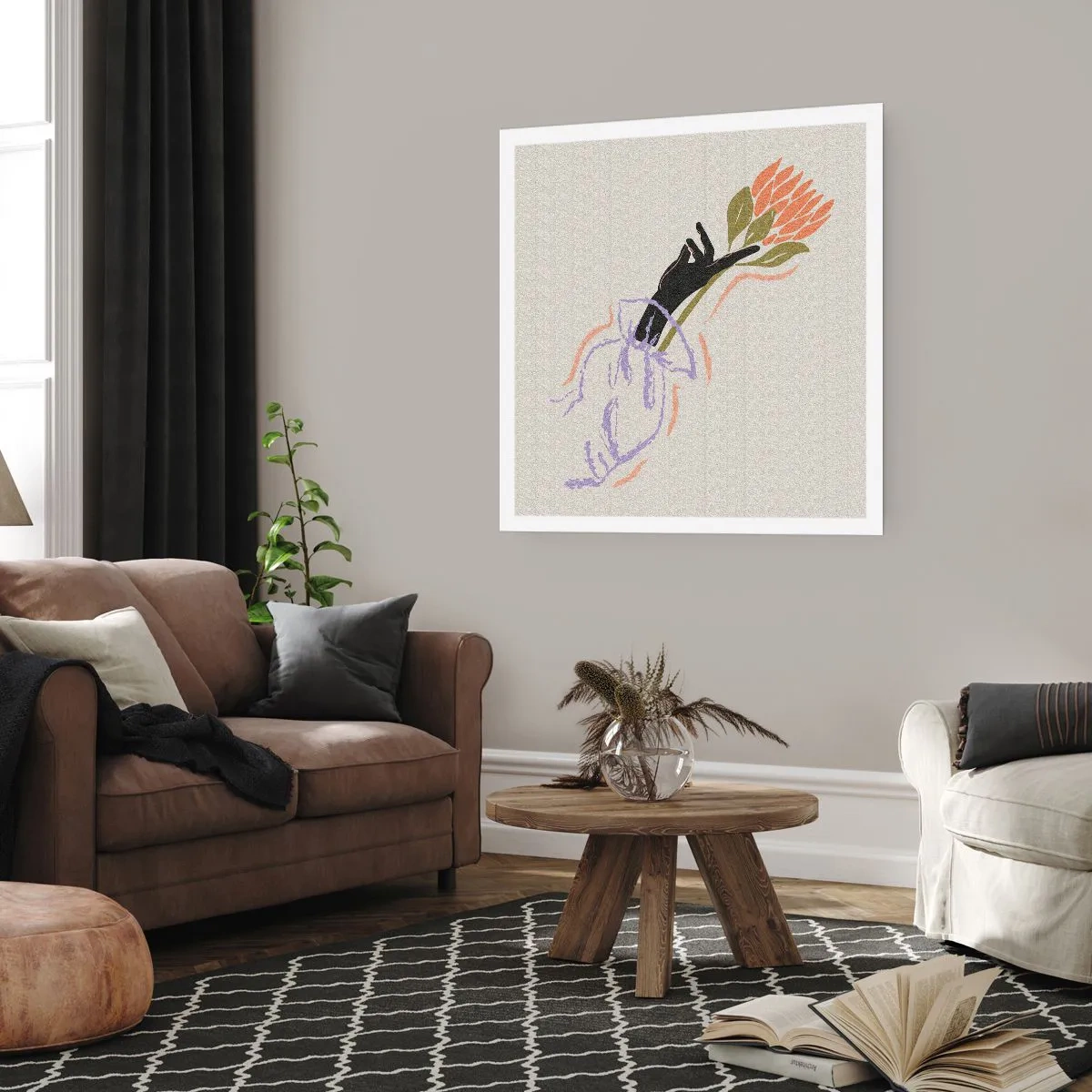 Affisch - En systerlig beröring - 60x60 cm