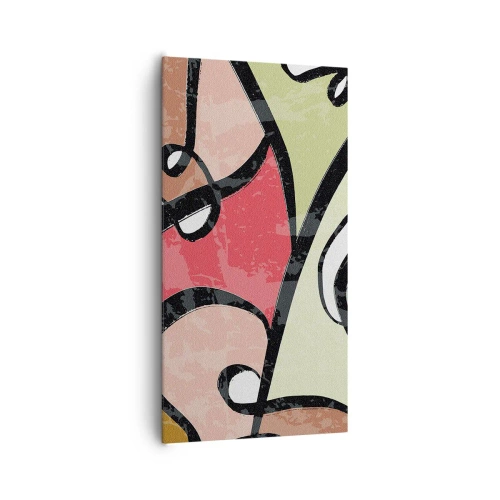 Canvastavla - Bild på duk - Pirouetter bland färger - 65x120 cm