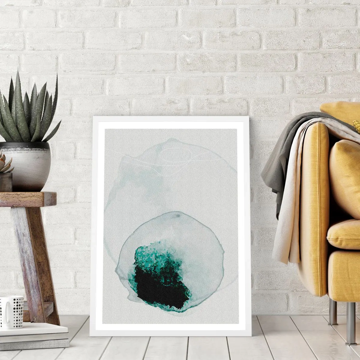 Affisch i vit ram - I en droppe vatten - 50x70 cm
