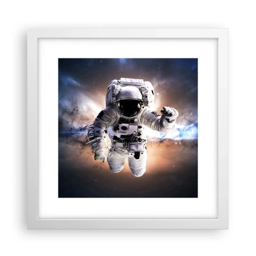 Affisch i vit ram - Hälsningar från rymden - 30x30 cm