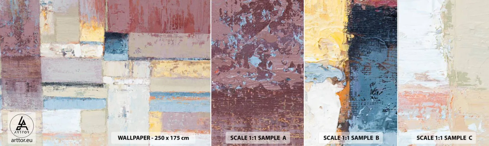 Fototapet Prov Standard Eco - Geometrins lugn - Abstraktion, Pastell, Minimalistisk - 100x30 cm