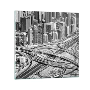 Glastavla - Bild på glas - Dubai - en omöjlig stad - 30x30 cm