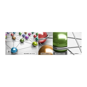 Fototapet Prov Standard Eco - Rymdens spindelnät - Abstraktion, Metallkulor, 3D - 100x30 cm