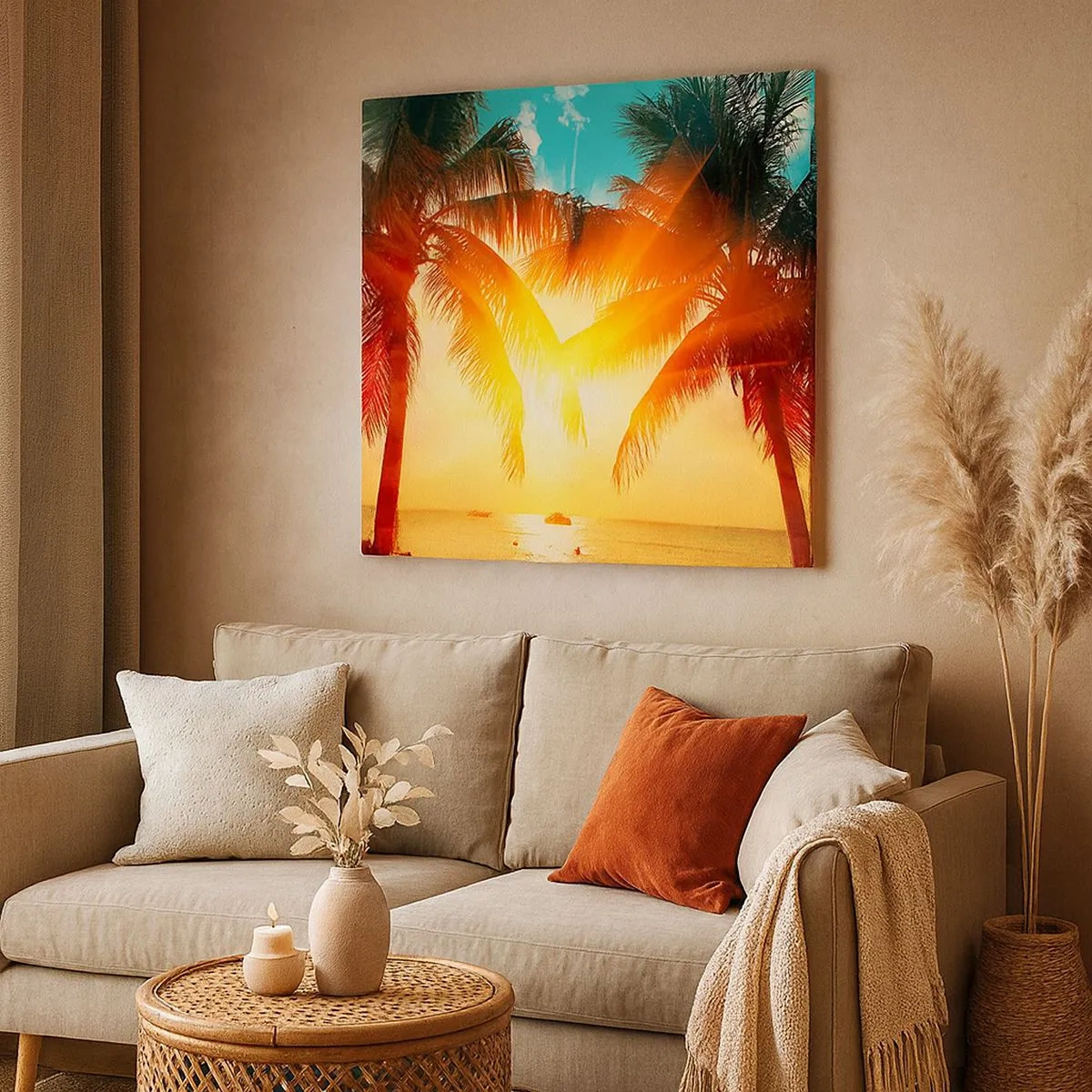 Canvastavla - Bild på duk - Exotisk par - 30x30 cm