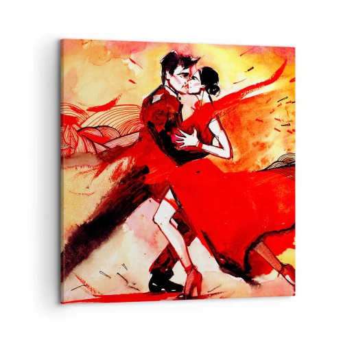 Canvastavla - Bild på duk - Passionens lila rytm - 50x50 cm