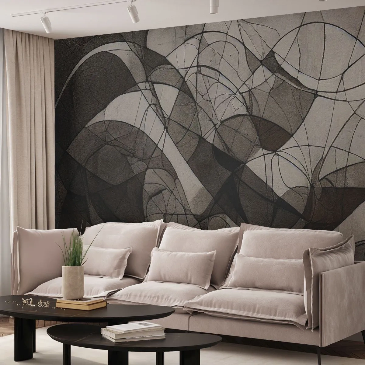 Självhäftande Fototapet Deluxe Sticker - Cirkulation av jordens färger - Bit, Samtida, Krita - 350x256 cm