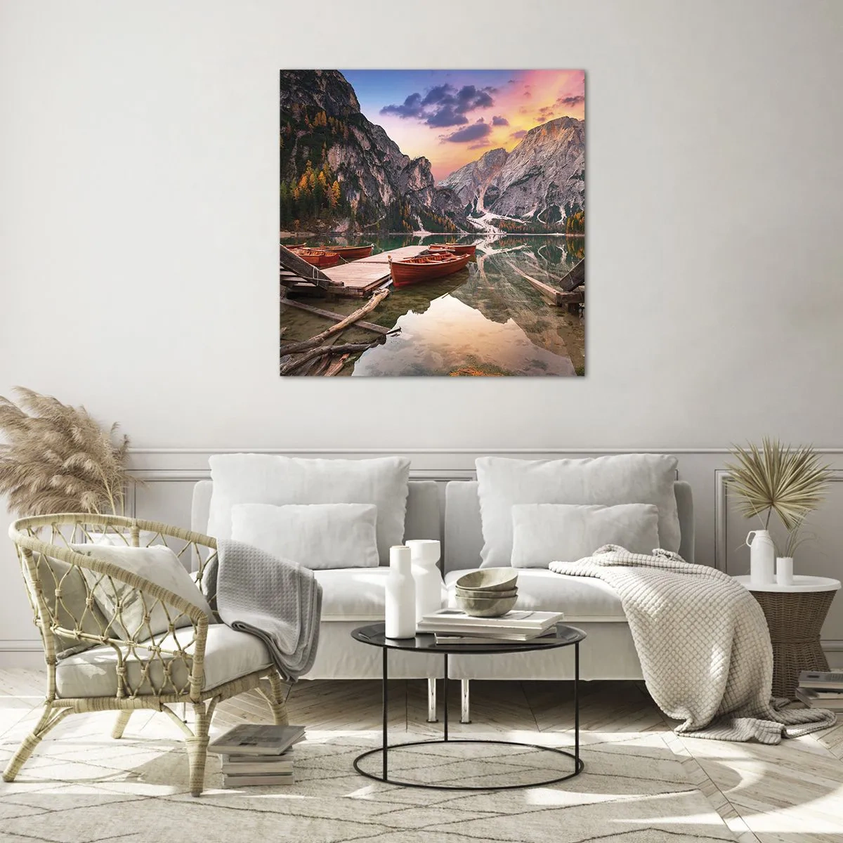 Glastavla - Bild på glas - Dagens löfte - 70x70 cm