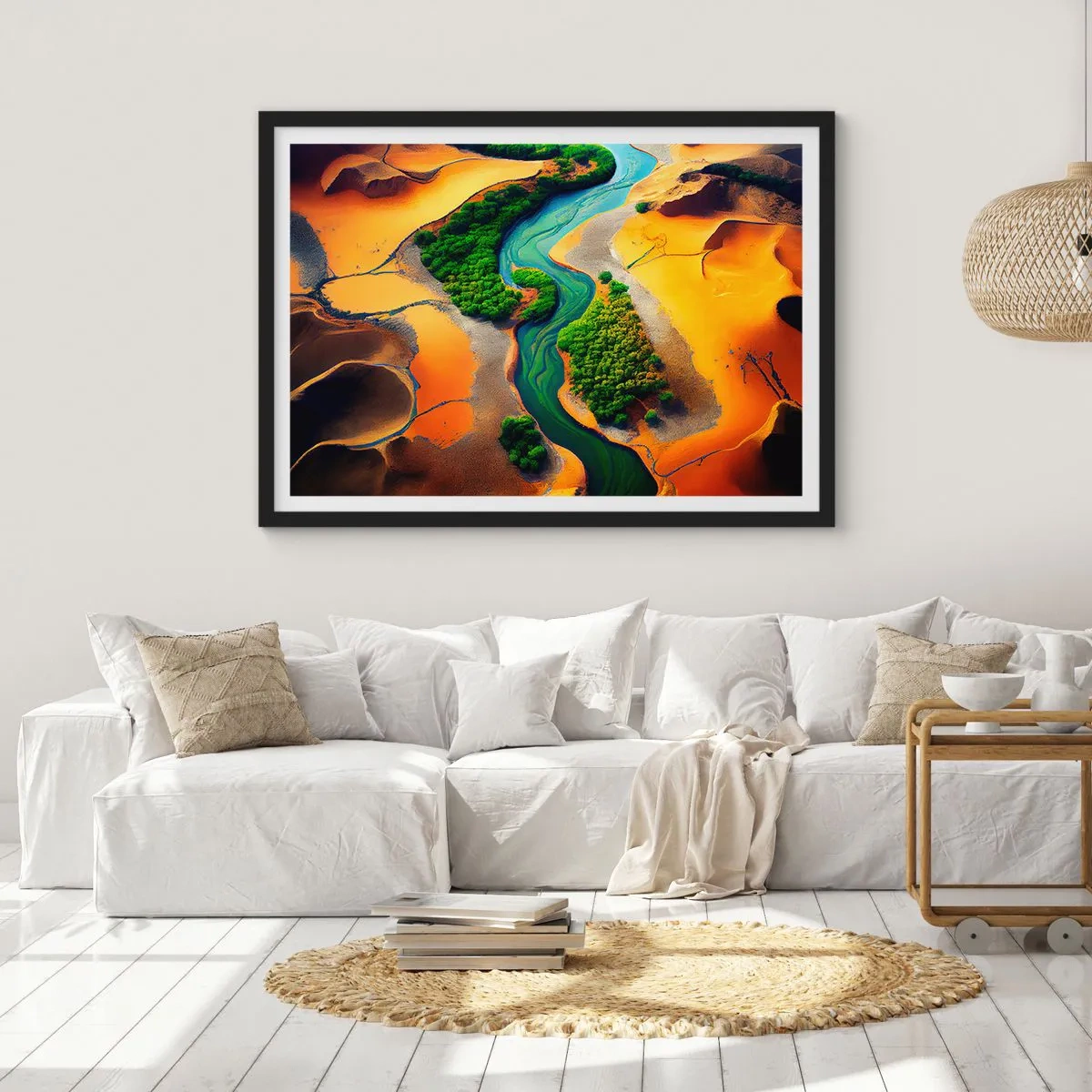 Affisch i svart ram - Livgivande flod - 70x50 cm
