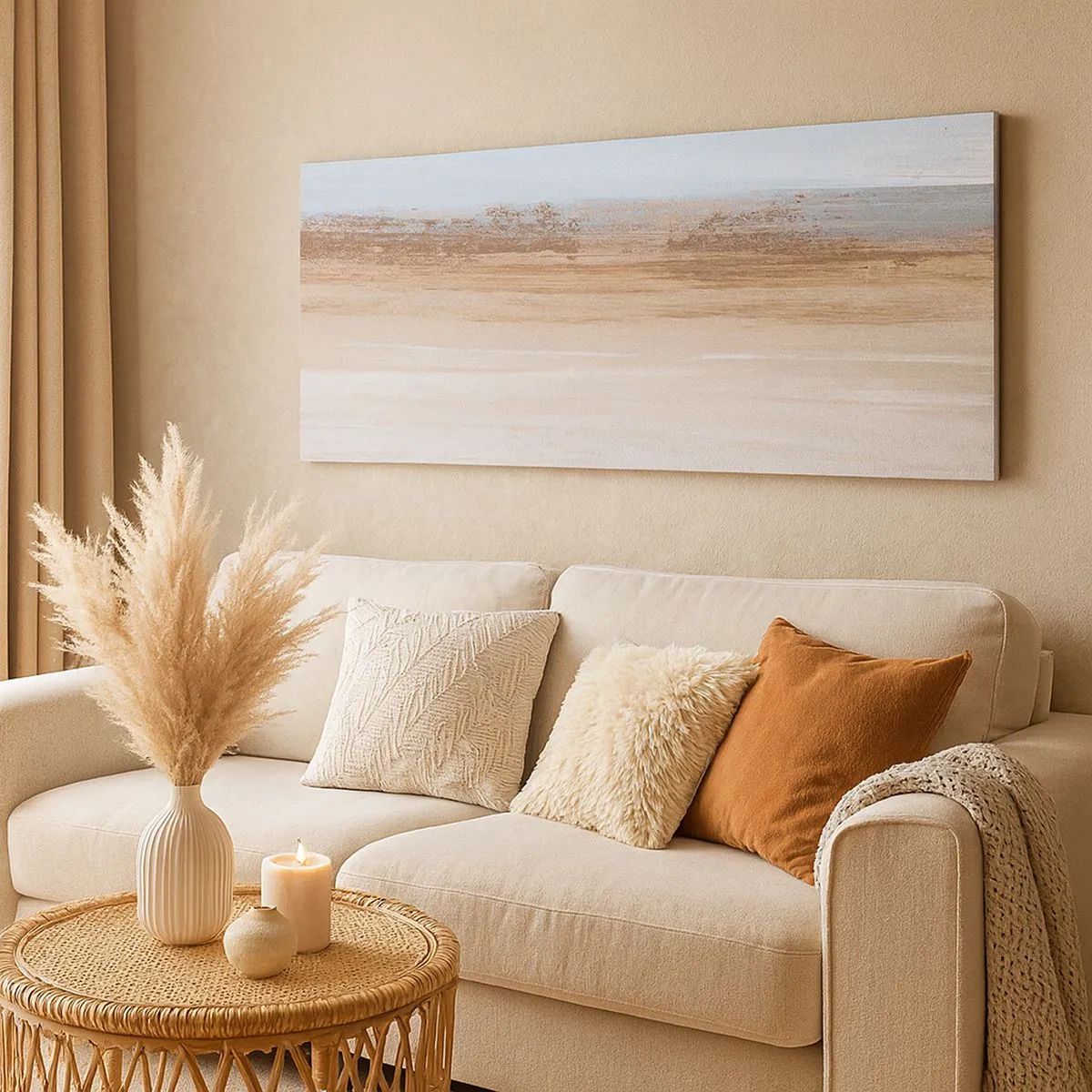 Canvastavla - Bild på duk - Tvetydigt landskap - 100x40 cm