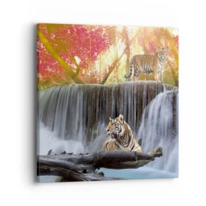 Canvastavla - Bild på duk - Surrealistiskt landskap    - 40x40 cm