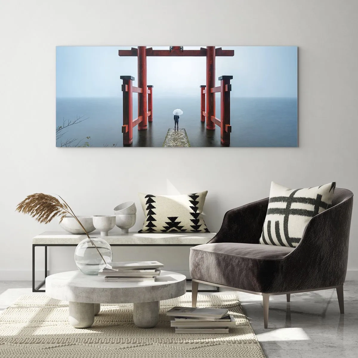Glastavla - Bild på glas - Japansk begrundan - 120x50 cm