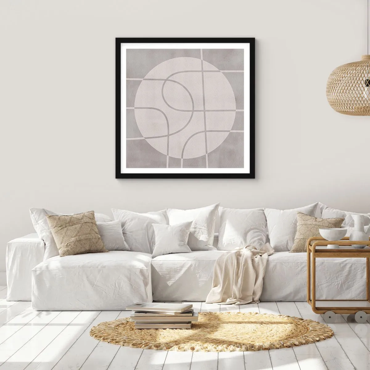 Affisch i svart ram - Cirkulärt och rakt fram - 60x60 cm