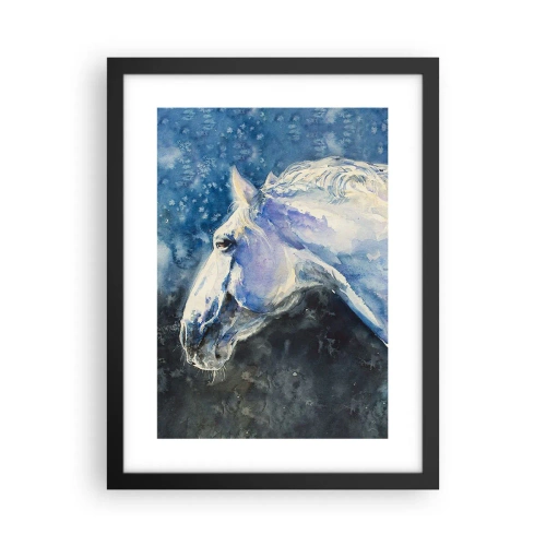 Affisch i svart ram - Porträtt i blått sken - 30x40 cm