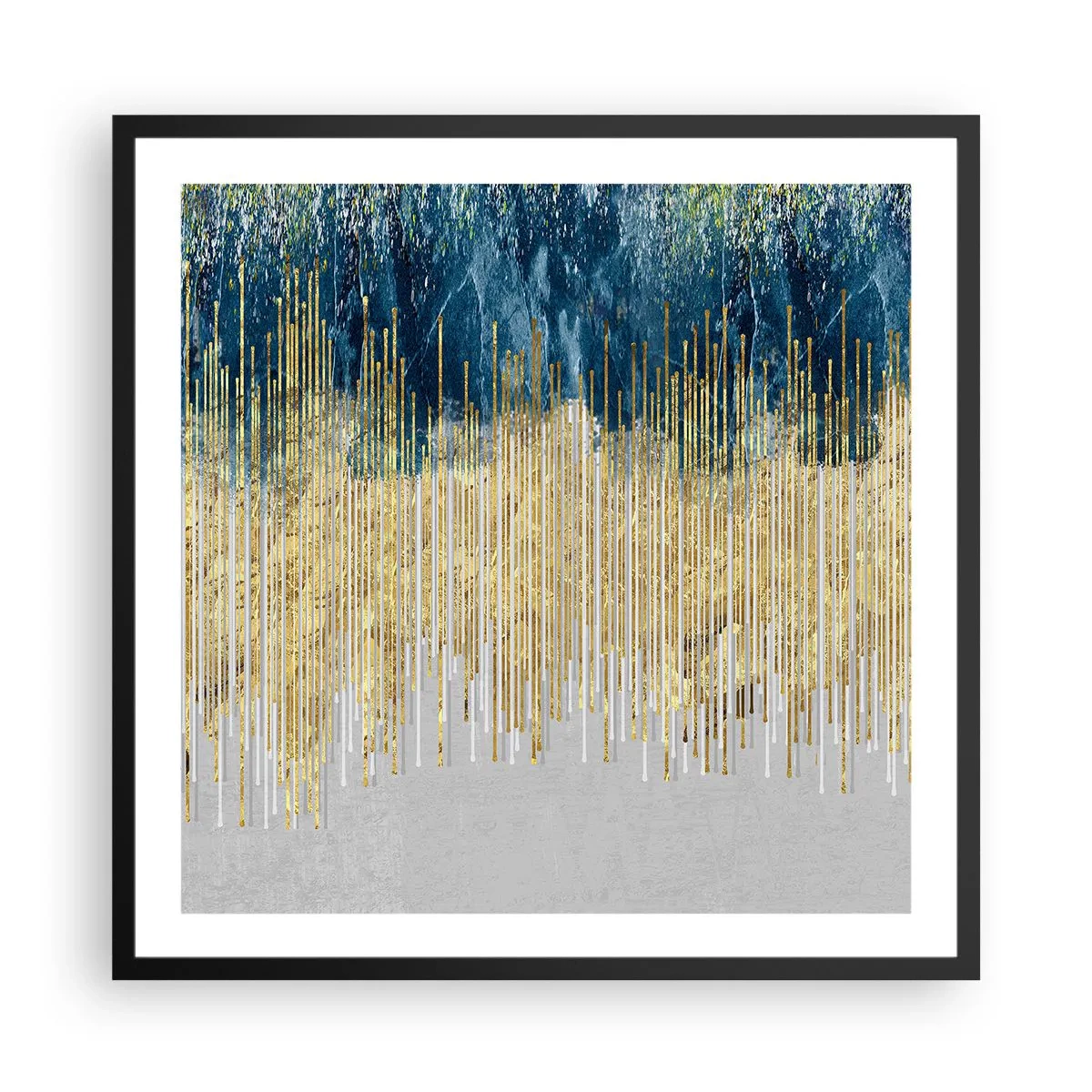 Affisch i svart ram - Förgylld gräns - 60x60 cm