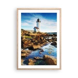 Affisch i ram av ljusek - Kom lyckligt tillbaka, jag väntar - 50x70 cm