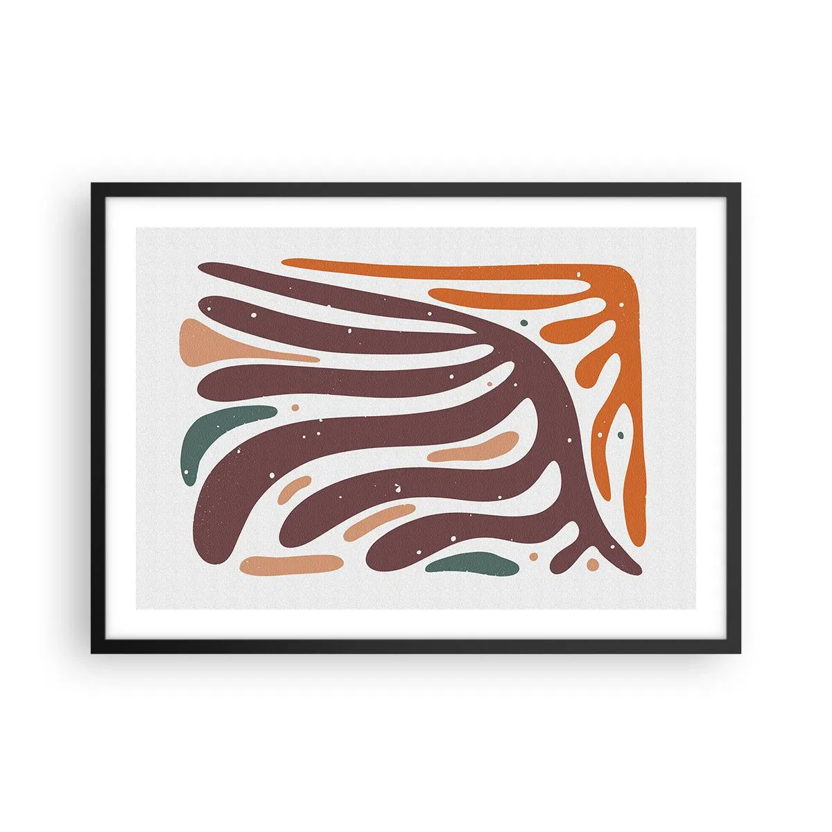 Affisch i svart ram - Strålande organisk komposition - 70x50 cm