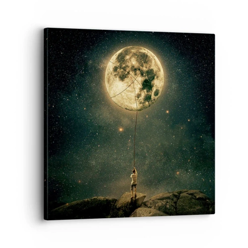 Canvastavla - Bild på duk - En man som stal månen - 30x30 cm