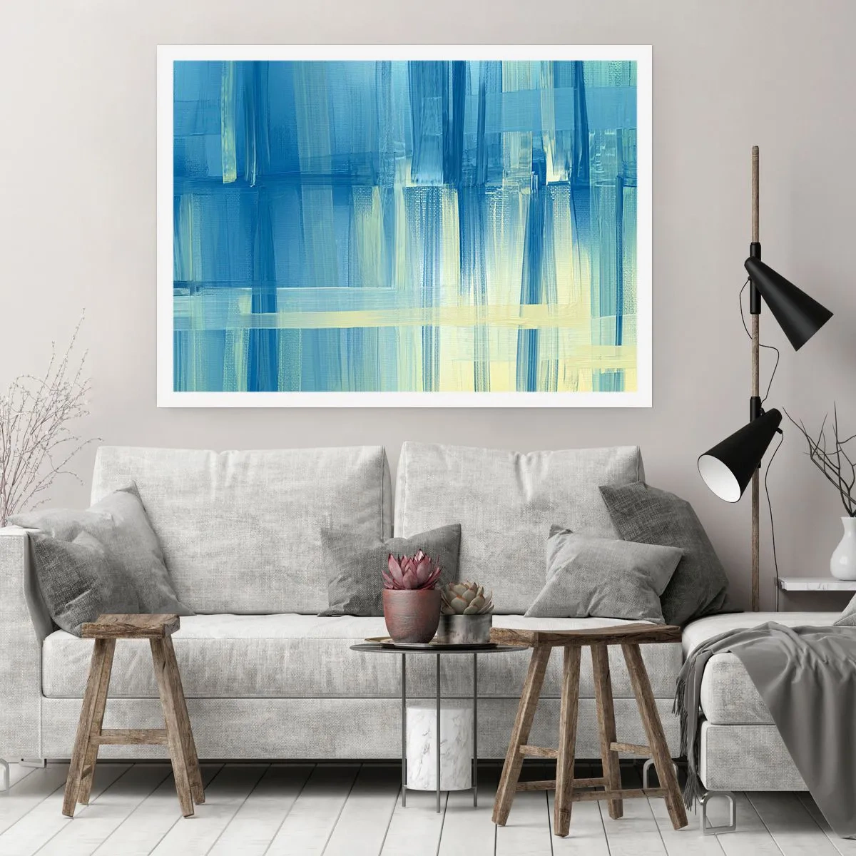 Affisch - Komposition i turkos - 50x40 cm