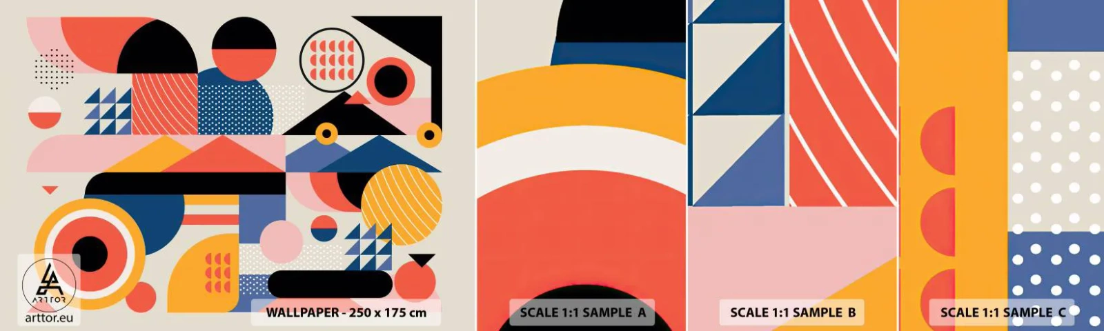 Fototapet Prov Standard Eco - Komposition: Lek - Abstraktion, Vektor, Modern - 100x30 cm