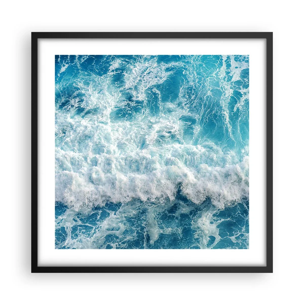 Affisch i svart ram - Glatt och hoppande - 50x50 cm