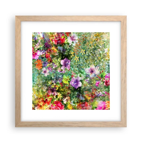 Affisch i ram av ljusek - Ta en dopp i blommorna - 30x30 cm