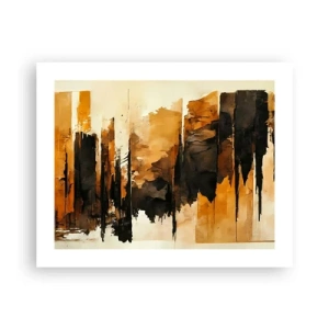 Affisch - Harmoni av svart och guld - 50x40 cm