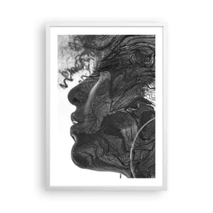 Affisch i vit ram - Tilltrasslad i drömmarna - 50x70 cm