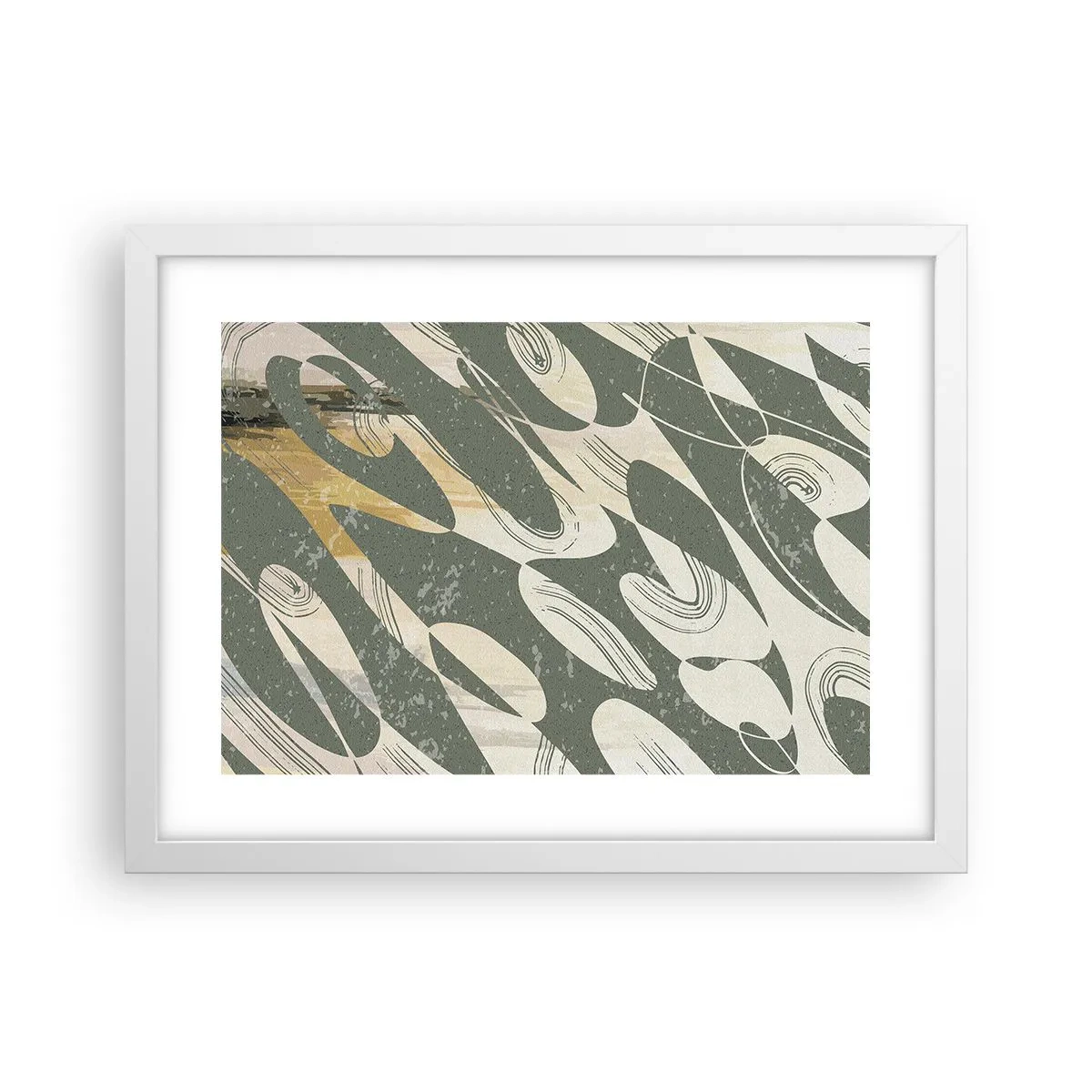 Affisch i vit ram - Rytmisk abstraktion - 40x30 cm