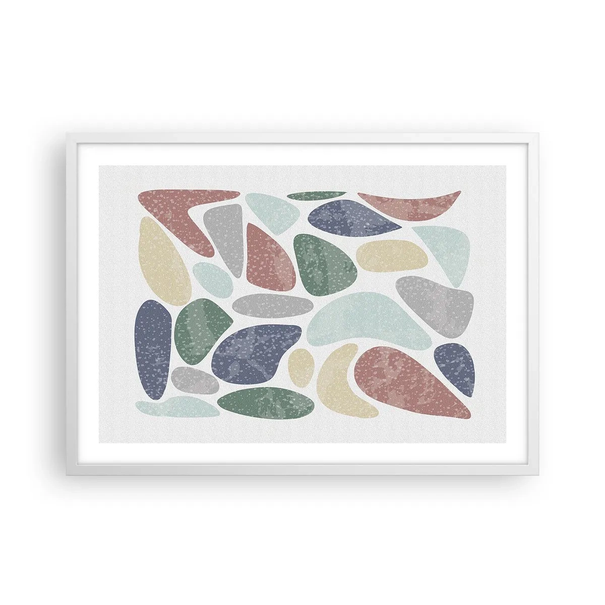 Affisch i vit ram - Mosaik av pulveriserade färger - 70x50 cm