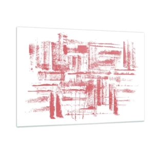 Glastavla - Bild på glas - Röd stad - 120x80 cm